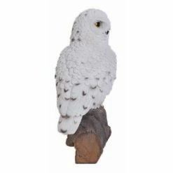 Best Pirce ❤️ Animal Statues Hi-Line Gift Ltd. Snowy Owl On Stump Garden Statue - White ✨ -Garden Statues Shop detail2HILI111