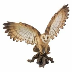 Promo 🌟 Animal Statues Hi-Line Gift Ltd. Barn Owl On Stump With Open Wings 🔥 -Garden Statues Shop detail2HILI580