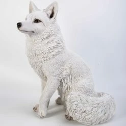 Promo 🔥 Animal Statues Hi-Line Gift Ltd. Snow Fox Statue 😍 -Garden Statues Shop detail2HILI615