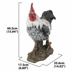 Wholesale 👍 Animal Statues Hi-Line Gift Ltd. Black And White Rooster ✨ 12 Wholesale 👍 Animal Statues Hi-Line Gift Ltd. Black And White Rooster ✨ -Garden Statues Shop detail2HILI632
