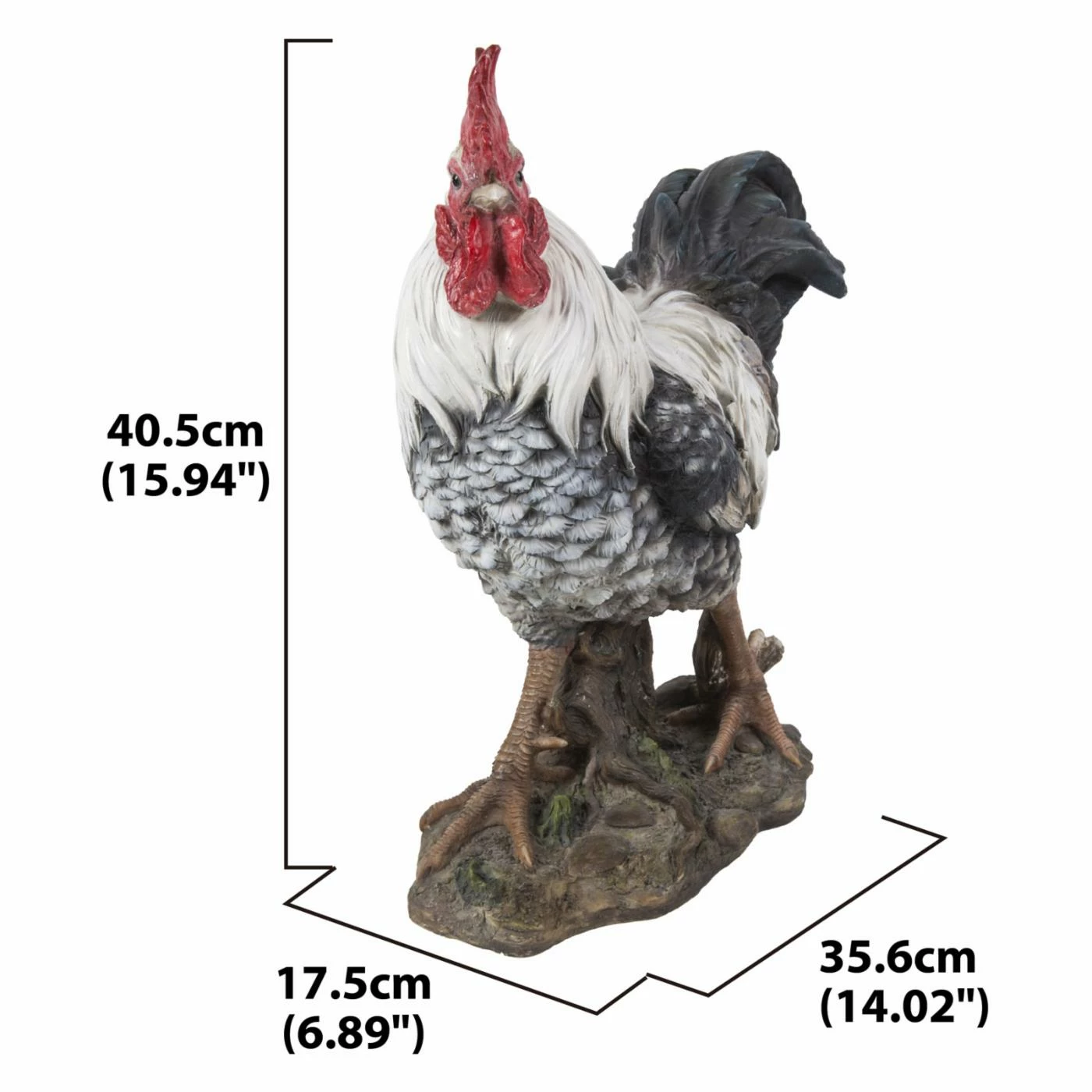 Wholesale 👍 Animal Statues Hi-Line Gift Ltd. Black And White Rooster ✨ 6 Wholesale 👍 Animal Statues Hi-Line Gift Ltd. Black And White Rooster ✨ - Image 4