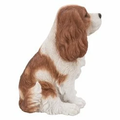 Budget 😀 Animal Statues Hi-Line Gift Ltd. Brown And White King Charles Spaniel Sitting Garden Statue 🌟 -Garden Statues Shop detail2HILI986