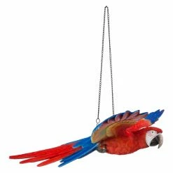 Coupon 🧨 Animal Statues Hi-Line Gift Ltd. Flying Scarlet Parrot Hanging Garden Statue 👍 -Garden Statues Shop detail2HILI988