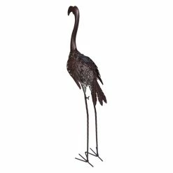 Budget 🔥 Animal Statues Oakland Living 🔨 Hammer Tone Bronze Flamingo Metal Garden Statue With Solar Light And Ground Stake ✨ -Garden Statues Shop detail2OL899