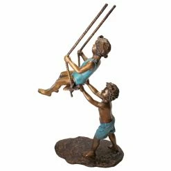 New 💯 Children Statues Design Toscano Swinging Children Garden Statue ❤️ -Garden Statues Shop detail2TOSC2429