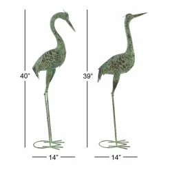 Brand new ✔️ Animal Statues DecMode Green Crane Sculptures - Set Of 2 💯 -Garden Statues Shop detail2UMA12081