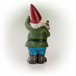 Coupon ⌛ Alpine Garden Gnomes Grady Garden Gnome With Mushroom Cast Resin Garden Statue 🥰 -Garden Statues Shop detail3ALP468