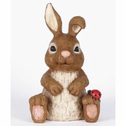 Flash Sale 🔔 Animal Statues Hi-Line Gift Ltd. Rabbit Sitting With Ladybug Figurine ⌛ -Garden Statues Shop detail3HILI1003