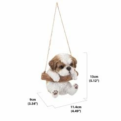 Buy 🥰 Animal Statues Hi-Line Gift Ltd. Hanging Shih Tzu Puppy Statue 👏 -Garden Statues Shop detail3HILI534