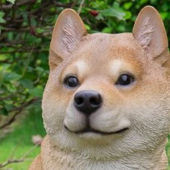 Budget 🌟 Animal Statues Hi-Line Gift Ltd. Shiba Inu Sitting Garden Statue ✨ -Garden Statues Shop detail3HILI984