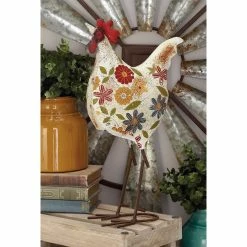 Brand new 😀 Animal Statues DecMode Rooster With Head Up Garden Sculpture 🎉 -Garden Statues Shop detail3UMA1704