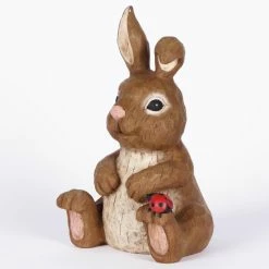 Flash Sale 🔔 Animal Statues Hi-Line Gift Ltd. Rabbit Sitting With Ladybug Figurine ⌛ -Garden Statues Shop detail4HILI1003