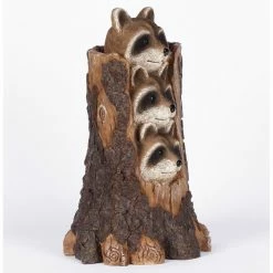 Budget 🌟 Animal Statues Hi-Line Gift Ltd. Stacking Raccoon Welcome Sign 🛒 -Garden Statues Shop detail4HILI1004