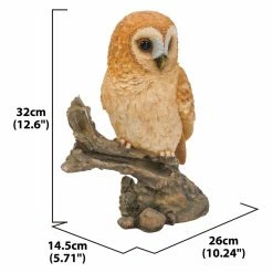 Budget ⌛ Animal Statues Hi-Line Gift Ltd. Tawny Owl On Stump 🎉 -Garden Statues Shop detail4HILI574