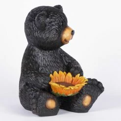 Flash Sale 🛒 Animal Statues Hi-Line Gift Ltd. Bear Cub Holding Sunflower Figurine 🥰 -Garden Statues Shop detail4HILI999