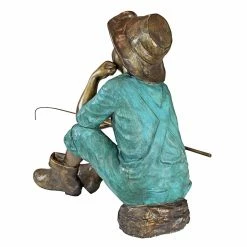 Promo ✔️ Children Statues Design Toscano Wish Fisherboy Garden Statue 🤩 -Garden Statues Shop detail4TOSC2418