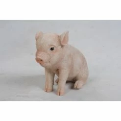 Budget 🎉 Animal Statues Hi-Line Gift Ltd. Sitting Baby Pig Garden Statue ⌛ -Garden Statues Shop detail5HILI144