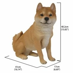 Budget 🌟 Animal Statues Hi-Line Gift Ltd. Shiba Inu Sitting Garden Statue ✨ -Garden Statues Shop detail5HILI984