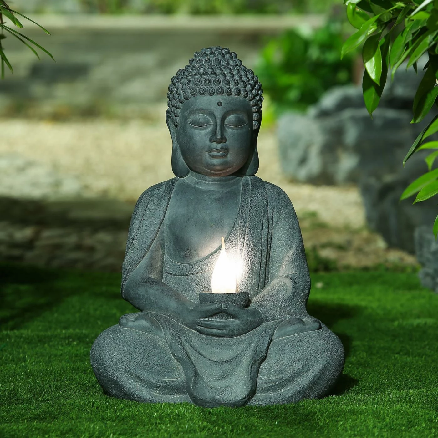 Budget ❤️ Oriental Statues LuxenHome Meditating Buddha Statue With Solar Light 🤩 10 Budget ❤️ Oriental Statues LuxenHome Meditating Buddha Statue With Solar Light 🤩 - Image 8
