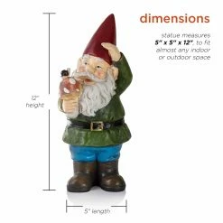 Coupon ⌛ Alpine Garden Gnomes Grady Garden Gnome With Mushroom Cast Resin Garden Statue 🥰 -Garden Statues Shop detail7ALP468