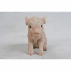 Budget 🎉 Animal Statues Hi-Line Gift Ltd. Sitting Baby Pig Garden Statue ⌛ -Garden Statues Shop detail7HILI144