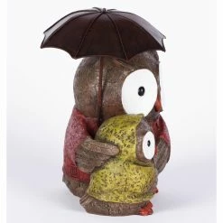 Coupon ⭐ Animal Statues Hi-Line Gift Ltd. 👩 Mother And Baby Owl Under Umbrella Figurine ❤️ -Garden Statues Shop detail7HILI997