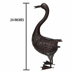 Buy 👏 Animal Statues Oakland Living 🔨 Hammer Tone Bronze Duck Metal Garden Statue With Solar Light And Ground Stake ✨ -Garden Statues Shop detail7OL900