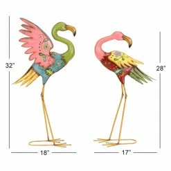 Best Sale ✔️ Animal Statues DecMode Pastel Floral Flamingo Garden Sculpture - Set Of 2 🌟 -Garden Statues Shop detail7UMA1698