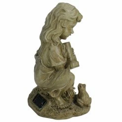 Coupon 🤩 Children Statues Northlight Girl With Frog Solar Powered Outdoor Patio Garden Figure ⭐ -Garden Statues Shop detailGORD128