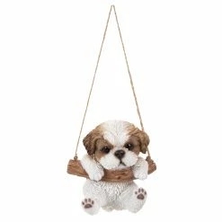 Buy 🥰 Animal Statues Hi-Line Gift Ltd. Hanging Shih Tzu Puppy Statue 👏 -Garden Statues Shop detailHILI534
