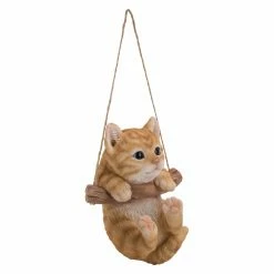 Outlet 😉 Animal Statues Hi-Line Gift Ltd. Hanging Tabby Kitten Statue 🌟 -Garden Statues Shop detailHILI540