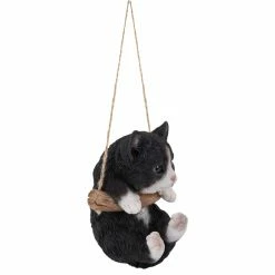 Best Pirce ❤️ Animal Statues Hi-Line Gift Ltd. Hanging Black And White Kitten Statue ❤️ -Garden Statues Shop detailHILI541
