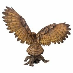 Promo 🌟 Animal Statues Hi-Line Gift Ltd. Barn Owl On Stump With Open Wings 🔥 -Garden Statues Shop detailHILI580