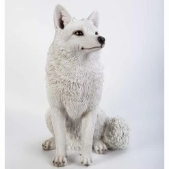 Promo 🔥 Animal Statues Hi-Line Gift Ltd. Snow Fox Statue 😍 -Garden Statues Shop detailHILI615