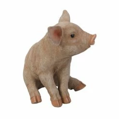 New 😉 Animal Statues Hi-Line Gift Ltd. Small Sitting Pig Statue 👏 -Garden Statues Shop detailHILI813