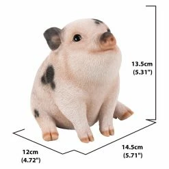 Top 10 ❤️ Animal Statues Hi-Line Gift Ltd. Chubby Pink Piglet With Black Spots Sitting Garden Statue 🎁 -Garden Statues Shop detailHILI973