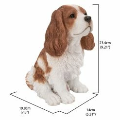 Budget 😀 Animal Statues Hi-Line Gift Ltd. Brown And White King Charles Spaniel Sitting Garden Statue 🌟 -Garden Statues Shop detailHILI986
