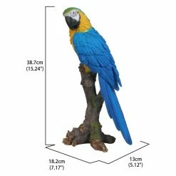 Coupon 👍 Animal Statues Hi-Line Gift Ltd. Blue And Yellow Parrot On Branch Garden Statue 🎉 -Garden Statues Shop detailHILI987