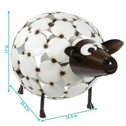 Flash Sale ⌛ Sunnydaze Decor Animal Statues Sunnydaze Indoor/Outdoor Shelby The Sheep Decorative Steel Statue 🛒 -Garden Statues Shop detailNETH1438