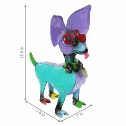 Promo 👏 Sunnydaze Decor Animal Statues Sunnydaze Sir Chuckles The Chihuahua Indoor/Outdoor Metal Art Statue ⭐ -Garden Statues Shop detailNETH1446