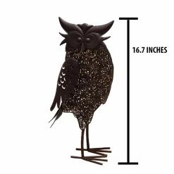 Budget 🌟 Animal Statues Oakland Living 🔨 Hammer Tone Owl Garden Statue With Solar Light And Ground Stake 🎁 -Garden Statues Shop detailOL857