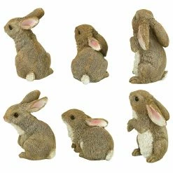Cheapest ✨ Animal Statues Design Toscano The Bunny Den Rabbit Garden Statue - Set Of 6 🧨 -Garden Statues Shop detailTOSC1571