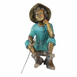 Promo ✔️ Children Statues Design Toscano Wish Fisherboy Garden Statue 🤩 -Garden Statues Shop detailTOSC2418