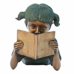 Outlet 🧨 Children Statues Design Toscano Bookworm Girl Garden Statue 🛒 -Garden Statues Shop detailTOSC2477