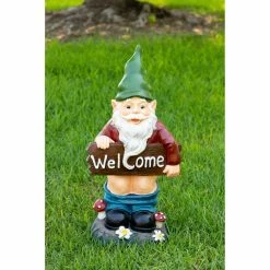 New ๐งจ Garden Gnomes Alpine Corporation Alpine Mooning Welcome Gnome Statue ๐ 9 New ๐งจ Garden Gnomes Alpine Corporation Alpine Mooning Welcome Gnome Statue ๐ -Garden Statues Shop inuseALP1283