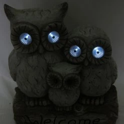 Budget 🔥 Animal Statues Alpine 16 In. Owl Family Solar Welcome Statue ⭐ -Garden Statues Shop inuseALP945