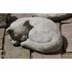 Best deal 🥰 Animal Statues Campania International Curled Cat Garden Statue 🥰 -Garden Statues Shop inuseCIB2909