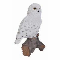 Best Pirce ❤️ Animal Statues Hi-Line Gift Ltd. Snowy Owl On Stump Garden Statue - White ✨ -Garden Statues Shop inuseHILI111