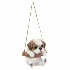 Buy 🥰 Animal Statues Hi-Line Gift Ltd. Hanging Shih Tzu Puppy Statue 👏 -Garden Statues Shop inuseHILI534
