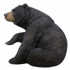 Best reviews of 🧨 Animal Statues Hi-Line Gift Ltd. Black Bear Sitting With One Paw Up Statue 🧨 -Garden Statues Shop inuseHILI822